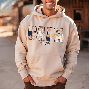 Personalized Papa Portrait Shirt, Dad Shirt With Photo, Father's Day Gift for Dad, Papa, Daddy Gift from Baby