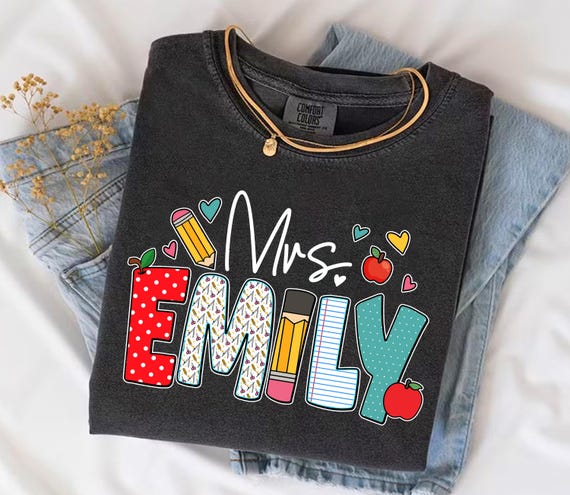Personalized Teacher Shirt, Custom Teacher Name Shirt, Elementary Teacher Comfort Colors Shirt, Back to School Shirt, Teacher Day Shirt