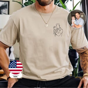 Custom Dad Shirt: Dads Portrait From Photo Shirts, Dads Birthday Gifts, First Time Dad Gift, Fathers Day Shirt Gift for Dads image 13