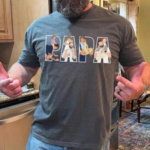Personalized Papa Portrait Shirt, Dad Shirt With Photo, Father's Day Gift for Dad, Papa, Daddy Gift from Baby