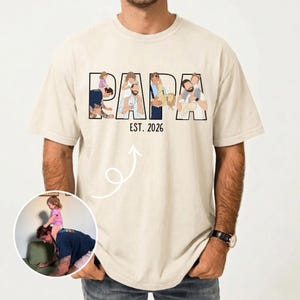 Personalized Papa Portrait Shirt, Dad Shirt With Photo, Father's Day Gift for Dad, Papa, Daddy Gift from Baby
