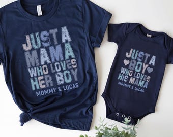 Personalized First Mother's Day Shirt, Mama and Baby Boy Matching Shirt