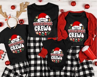 Christmas Crew Family Christmas Shirts, Christmas Crew Shirt, Custom Name Matching Family Christmas Shirt, Xmas Party Outfits