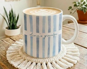 Personalized Grandpa Father's Day Mug Gift: Custom Name Dad, Papa Coffee Cup, New Grandparent Gift, Grandpa and Grandma Mug, Gift for Mom
