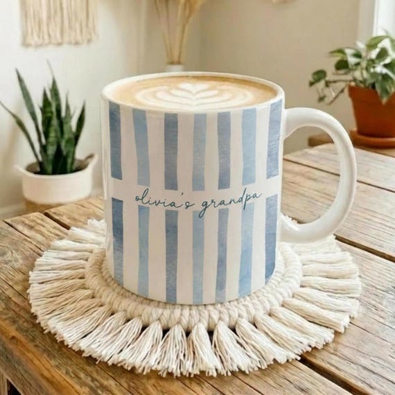 Personalized Grandpa Father's Day Mug Gift: Custom Name Dad, Papa Coffee Cup, New Grandparent Gift, Grandpa and Grandma Mug, Gift for Mom