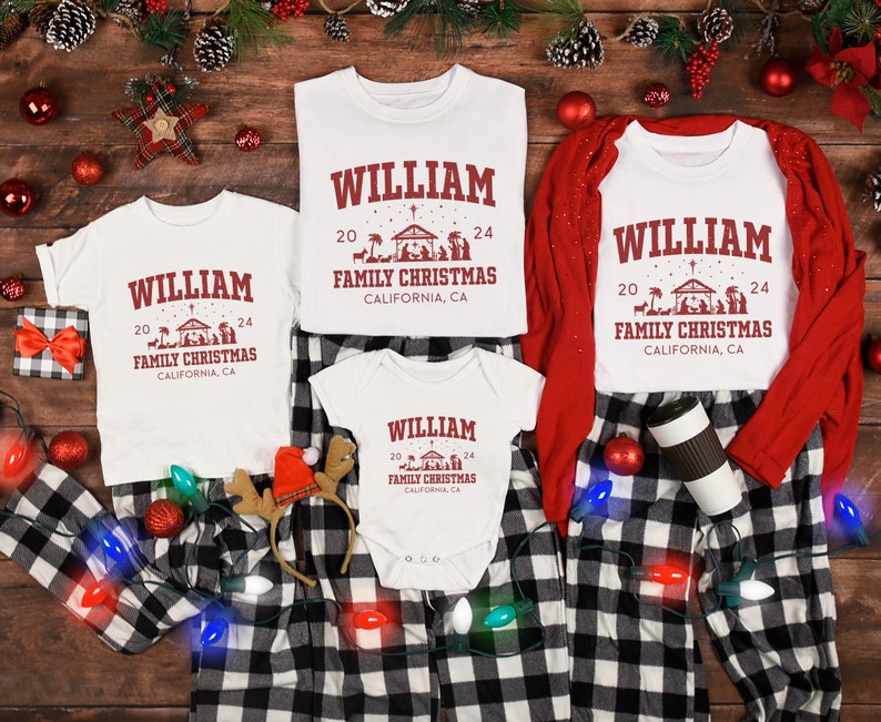 Custom Family Name Christmas Shirt, Christian Matching Family Shirt