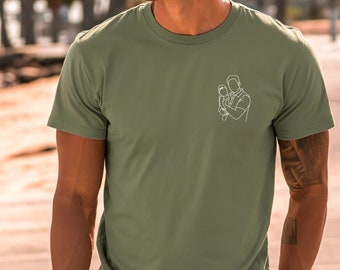 Custom Photo Shirt For Dad, Custom Portrait Dad Shirt, Father&#39;s Day Shirt, Dad TShirt, New Dad Gift, Outline Photo Tshirt