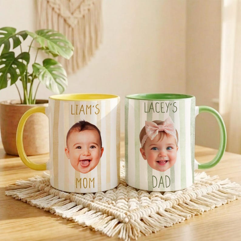 Personalized Baby Face Mug, Mother's Day Gift for Grandma, New Grandparent Gifts