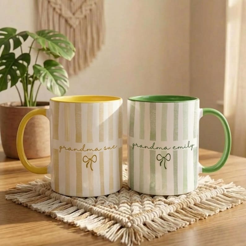 Personalized Grandma Mug, Custom Grandma Name Baby Announcement Gift for New Grandmother