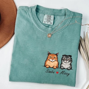 Personalized Cat Comfort Colors Shirt, Custom Cat Shirt, Cat Holiday T-shirt, Cat Lovers Shirt, Cat Mom Shirt, Gift For Mom, Cat Lovers Gift