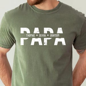 Personalized Papa Shirt, Father Day Shirt With Kids Names