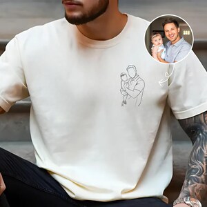 Custom Dad Shirt: Dads Portrait From Photo Shirts, Dads Birthday Gifts, First Time Dad Gift, Fathers Day Shirt Gift for Dads image 3