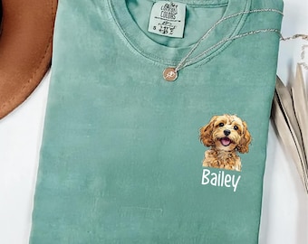 Custom Pet Shirt, Personalized Dog Cat Shirt with Photo & Name, Pet Lover Gift, Pet Portrait T-Shirt Gift for Pet Lovers