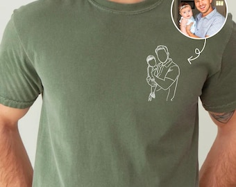 Chemise pour papa personnalisée : portrait de papa à partir de chemises photo, cadeaux d'anniversaire de papa, cadeau de papa pour la première fois, cadeau de chemise de fête des pères pour les papas