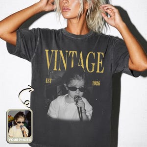 Custom Vintage Photo Birthday Shirt, Personalized 40th Birthday Tee, Retro 40th Birthday Gift, Vintage Est 1986 Birthday Tee