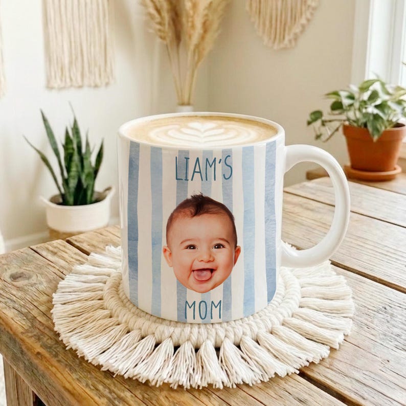 Personalized Baby Face Mug, Mom Mugs, Mother's Day Gift for Mom, Mama, New Grandparents Gifts, Father's Day Gifts from Baby
