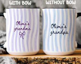 Personalized Grandpa and Grandma Mug, Custom Grandchild Name Coffee Cup, Father's Day Gift for Mom, Dad, New Grandparent Gifts
