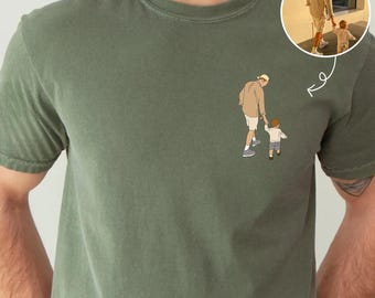 Chemise de papa, portrait de papa personnalisé à partir d'une photo, cadeau de fête des pères pour papa, papa, grand-père