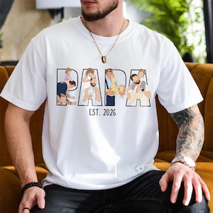 Personalized Papa Portrait Shirt, Dad Shirt With Photo, Father's Day Gift for Dad, Papa, Daddy Gift from Baby