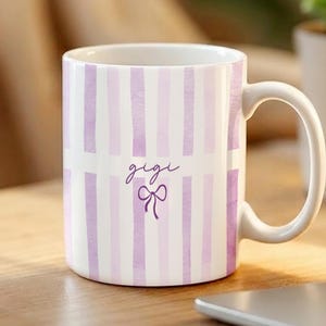 Custom Gigi Stripe Mug, Personalized Gigi Name Mugs, Mother's Day Gift for Grandma
