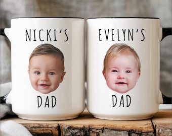 Cadeaux personnalisés pour la fête des pères par des enfants, tasse à café pour la fête des pères, cadeau photo pour la fête des pères, tasse pour papa avec visage d'enfant, joyeuse fête des pères
