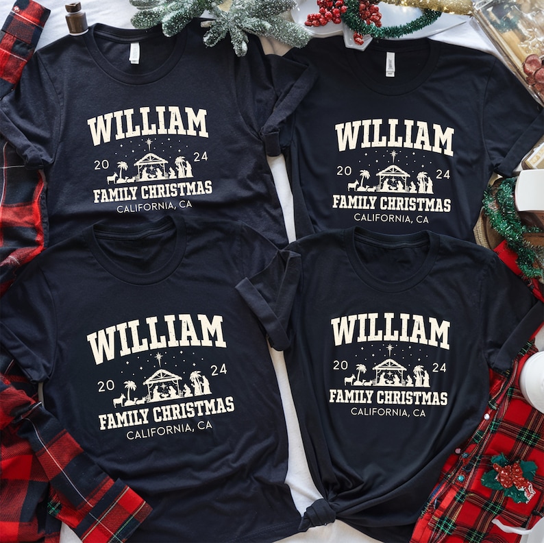 Custom Family Name Christmas Shirt, Christian Matching Family Shirt