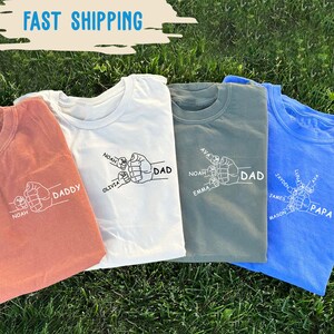 Personalized Dad Shirt, Dad Fist Bump Shirt with Kids Names, Family Fist Bump Shirt, Fathers Day Shirt For Dad And Kids, Dad Gift From Wife