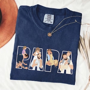 Personalized Papa Portrait Shirt, Dad Shirt With Photo, Father's Day Gift for Dad, Papa, Daddy Gift from Baby