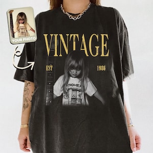Custom Vintage Photo Shirt, Personalized Birthday Picture Shirt, Retro Birthday Tee Gift