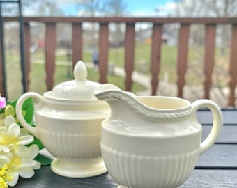 Wedgewood of Etruria Edme Creamer and Sugar Bowl set in Amazing Condition Made in England RARE FIND!