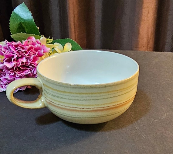 Discontinued Denby 4 stripes yellow Mug Teacup Tea Cup Made in England Excellent Condition. Etsy