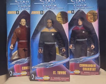 Ihre Wahl BNIB NRFB 1997 Star Trek Warp Faktor 1 Serie 23 cm Figuren von Playmates Toys. Tuvok, Odo, Chakotay Sammlerstücke.