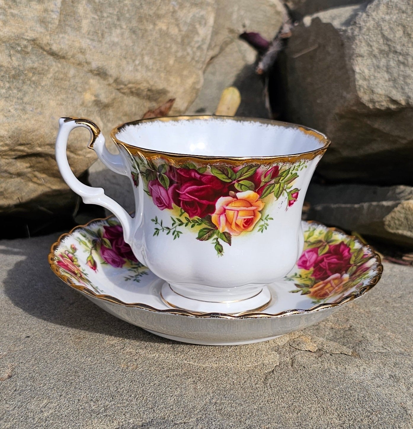 Royal Albert ORIGINAL Old Country Roses Teacup Tea Cup With Saucer Duo Made in England 1962 1974 Etsy