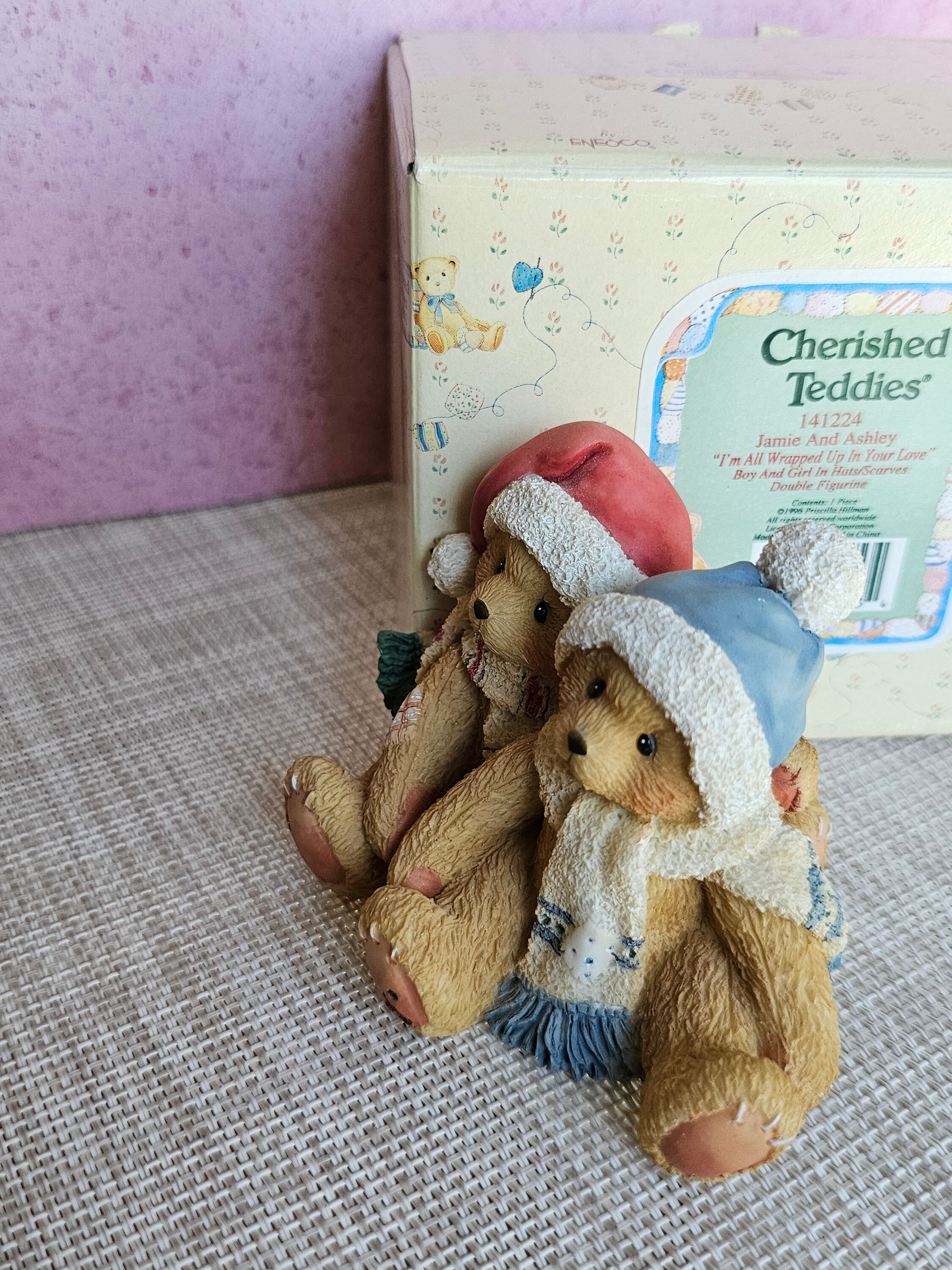 Vintage Double Cherished Teddies 1996 Limited Ed. Figure 