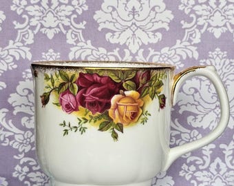 Taza de porcelana fina Royal Albert Old Country Roses Vintage - Forma de letra de la canción