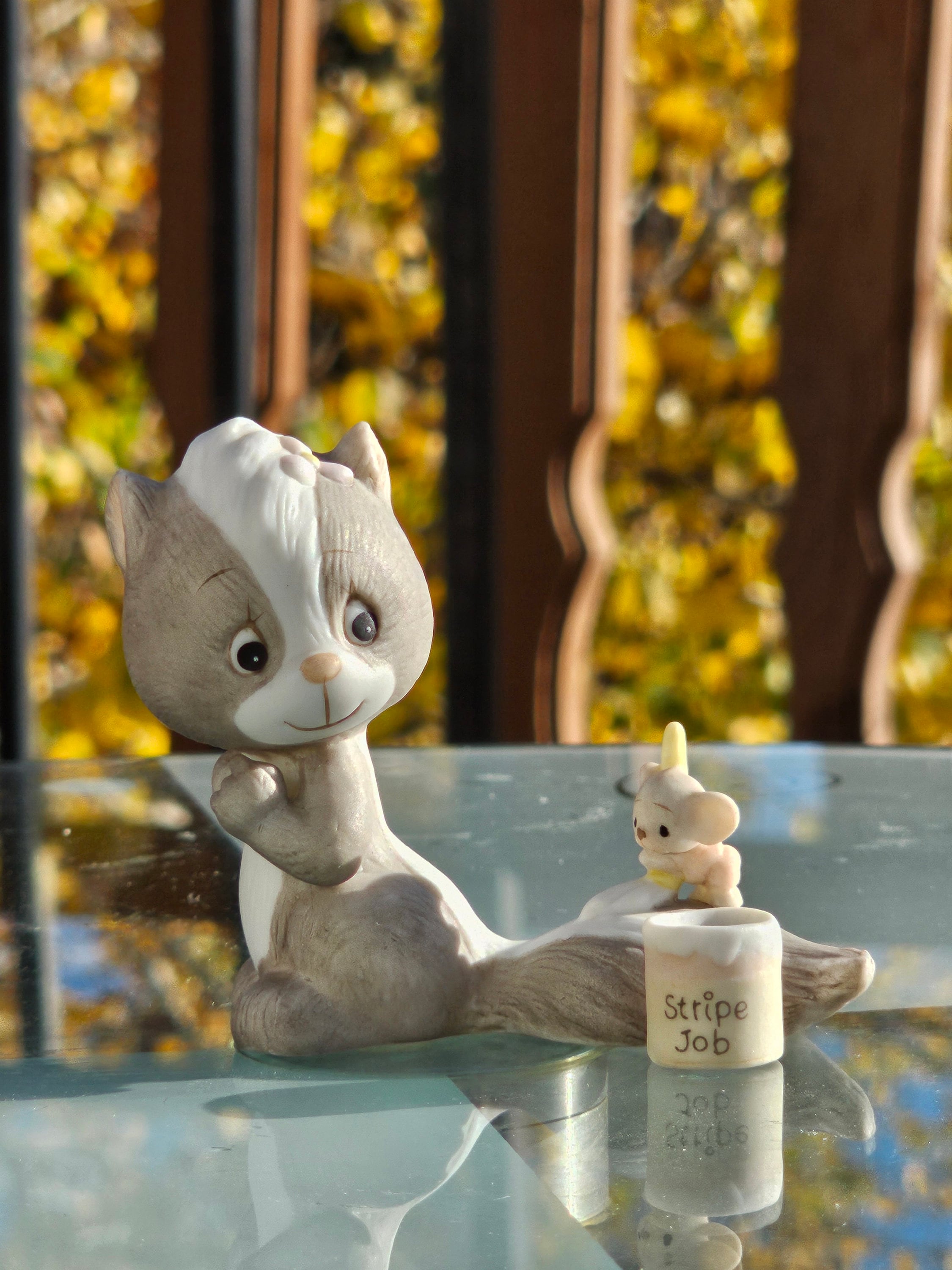 Precious Moments by Enesco Vintage Skunk and Mouse Figurine Figure