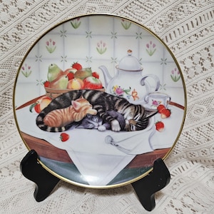 Franklin Mint Cat Nap Plate - Etsy