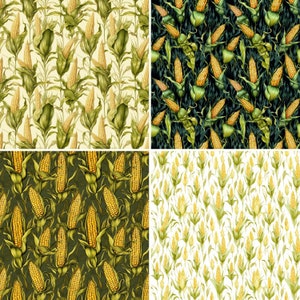 Corn Pattern Digital Paper: 20 Seamless Print Designs (digital Download ...