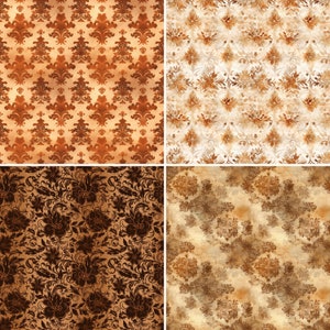 Shabby Bronze Digital Paper: 20 Seamless Floral Patterns (JPG) - Etsy