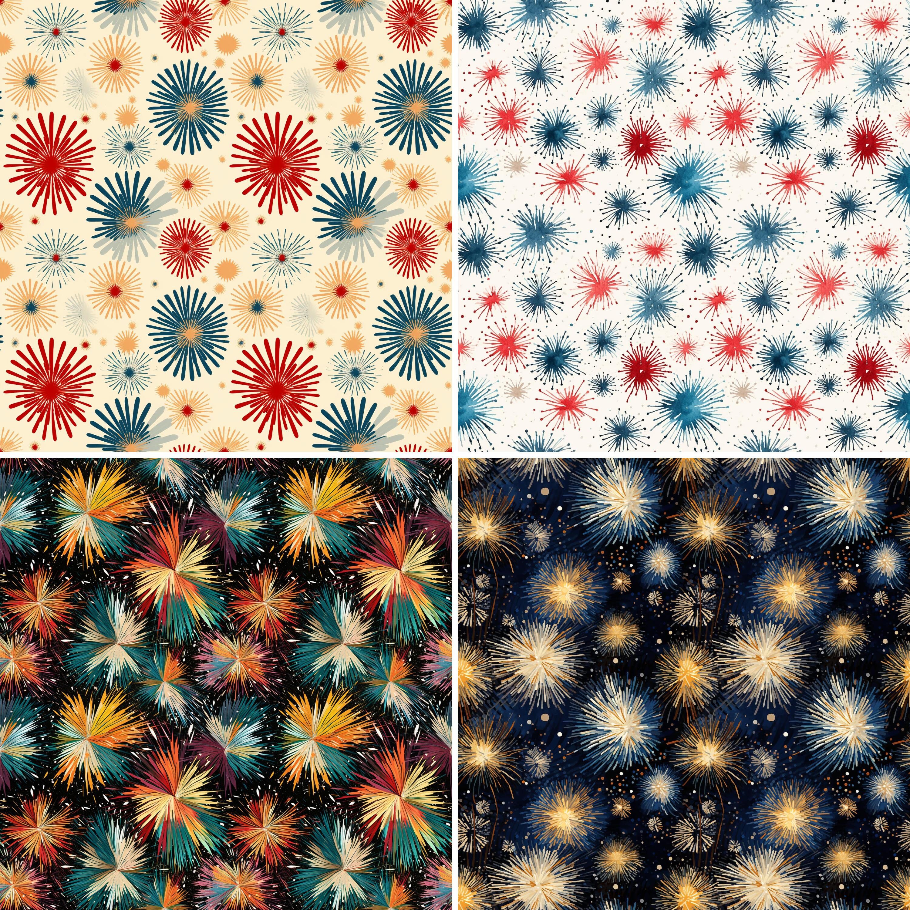 Fireworks Pattern - Digital Paper - 20 Seamless Patterns for Crafts and ...