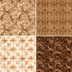 Shabby Bronze Digital Paper: 20 Seamless Floral Patterns (JPG) - Etsy