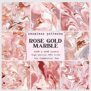 Rose Gold Marble Pattern Digital Paper - naadloos papier voor ambachten en commercieel gebruik - plakboek - print on demand ontwerpen