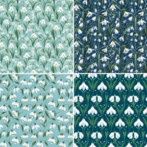 Snowdrop Flower Digital Paper: 20 Seamless Patterns (Digital Download) image 7