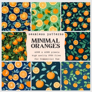 Minimal Oranges Muster Digitales Papier - nahtlose Papiere für Handwerk und kommerzielle Nutzung - Scrapbook - Print on Demand Designs