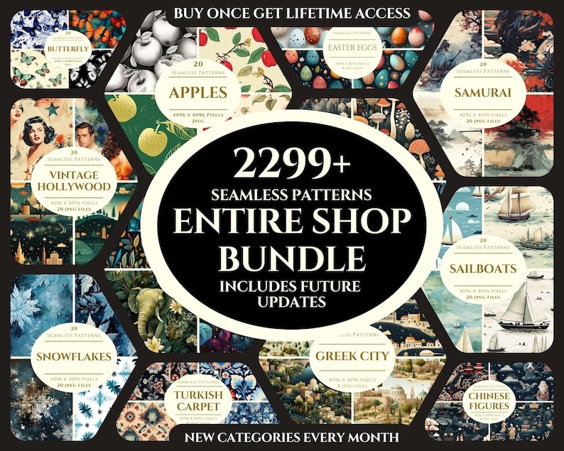 Snowdrop Flower Digital Paper: 20 Seamless Patterns (Digital Download) image 2