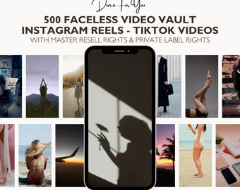 500 Faceless Reels MRR Bundle | HQ Stock Videos Private Label Rights, Done for You Reels | Resell for Profit TikTok DFY Master Resell Rights