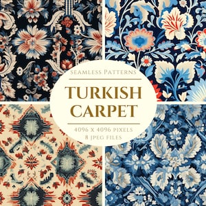 Türkischer Teppich Digital Papier - nahtlose Muster für Handwerk und kommerzielle Nutzung - Tie und Dye - Print on Demand Designs - hochwertiges JPEG