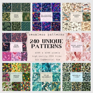 240 Patterns Variety Bundle (JUNE23) - Digitales Papier, nahtlose Papiere für Handwerk und kommerzielle Nutzung, Mega Sale Bundle, Super Spar Bundle