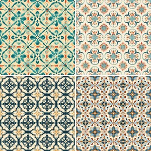 Spanish Tile Pattern - Digital Paper - 20 Seamless Patterns for Crafts ...