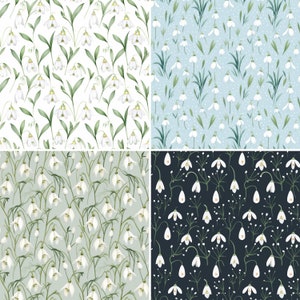 Snowdrop Flower Digital Paper: 20 Seamless Patterns (Digital Download) image 6